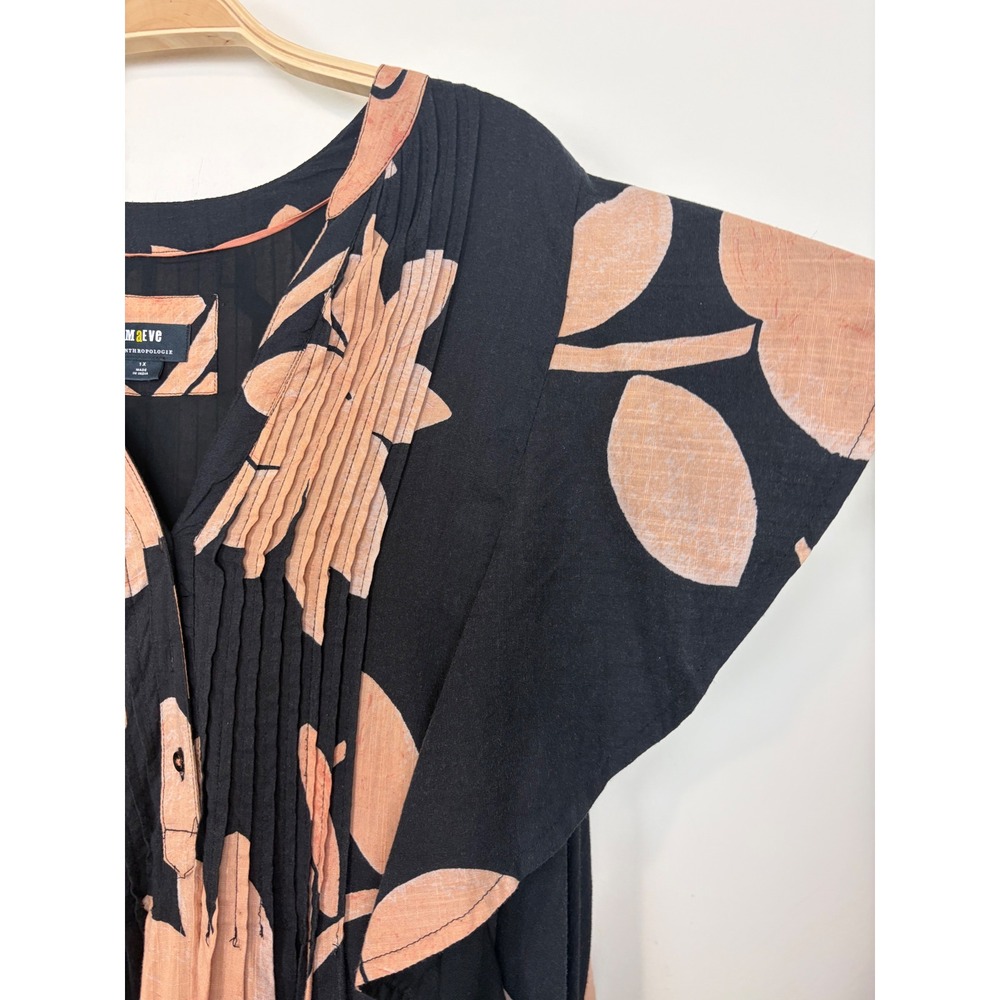 Anthropologie Maeve Cassandra Floral Maxi Dress Size 1X Black Peach Resort Boho - Picture 7 of 16